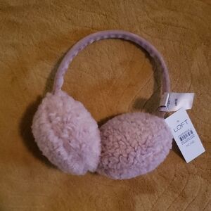 LOFT Blush Pink Fuzzy Earmuffs